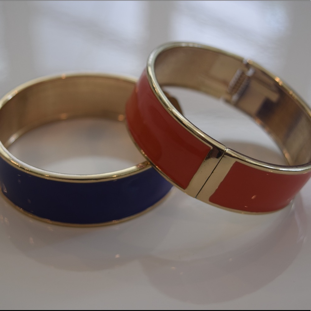 NWOT Set of 2 Orange and Blue Bangles